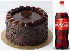 Çikolata Aşkı Menüsü 2-3 Kişilik Pasta ve 1 Litre Cola